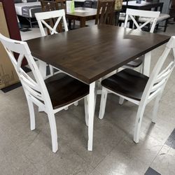 Dining Table Set Distressed Farmhouse Style