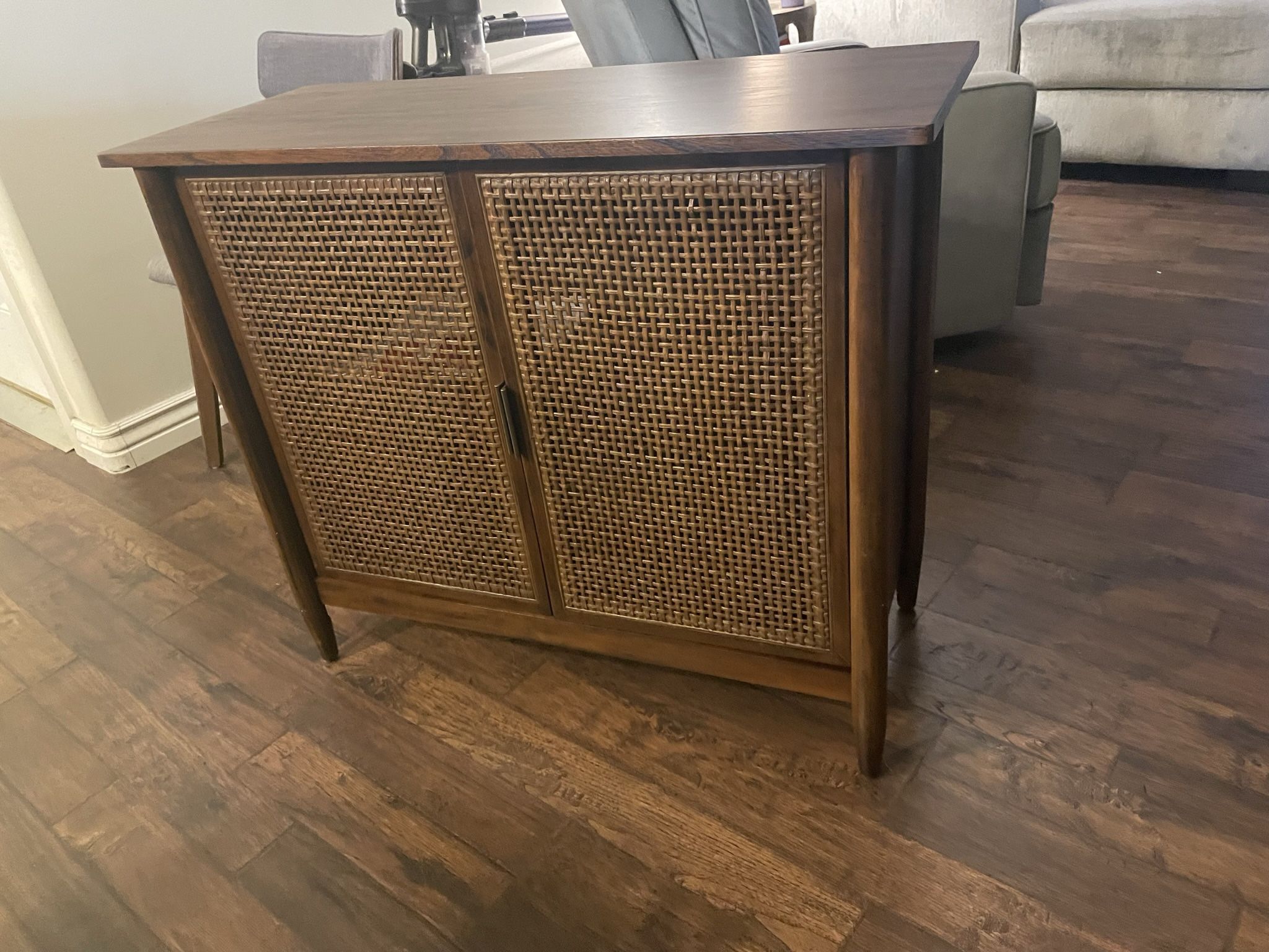 Wood & Cane Storage Cabinet Brown - Hearth & Hand with Magnolia