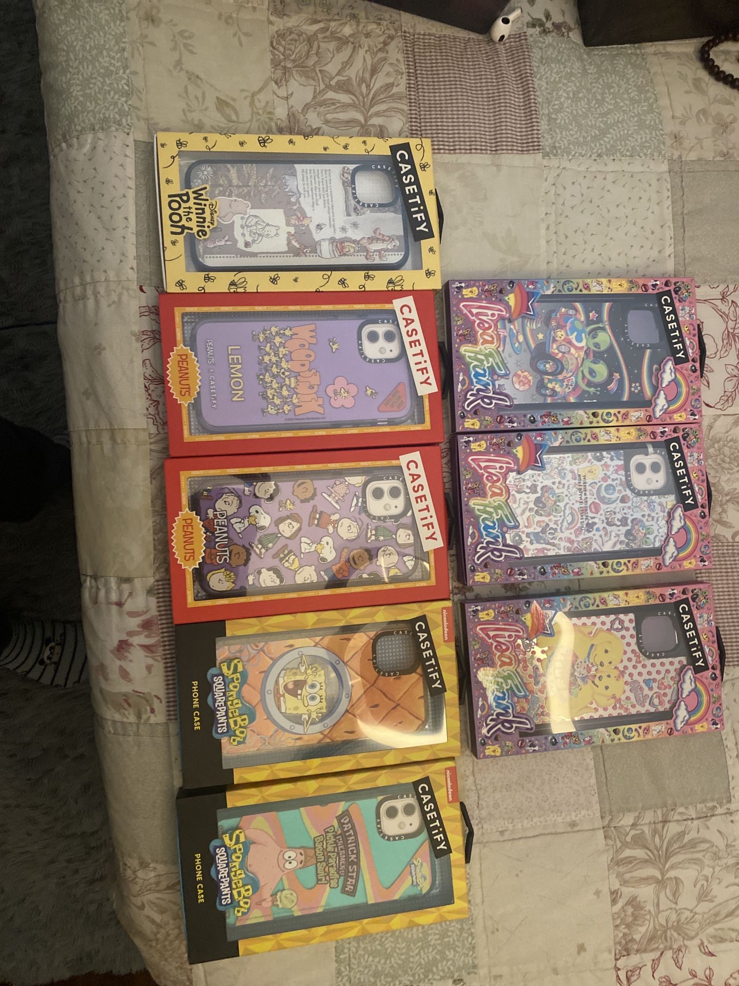 “Casetify iPhone 11 Case Lot – Lisa Frank, Peanuts, SpongeBob, Winnie the Pooh – 8 NIB”