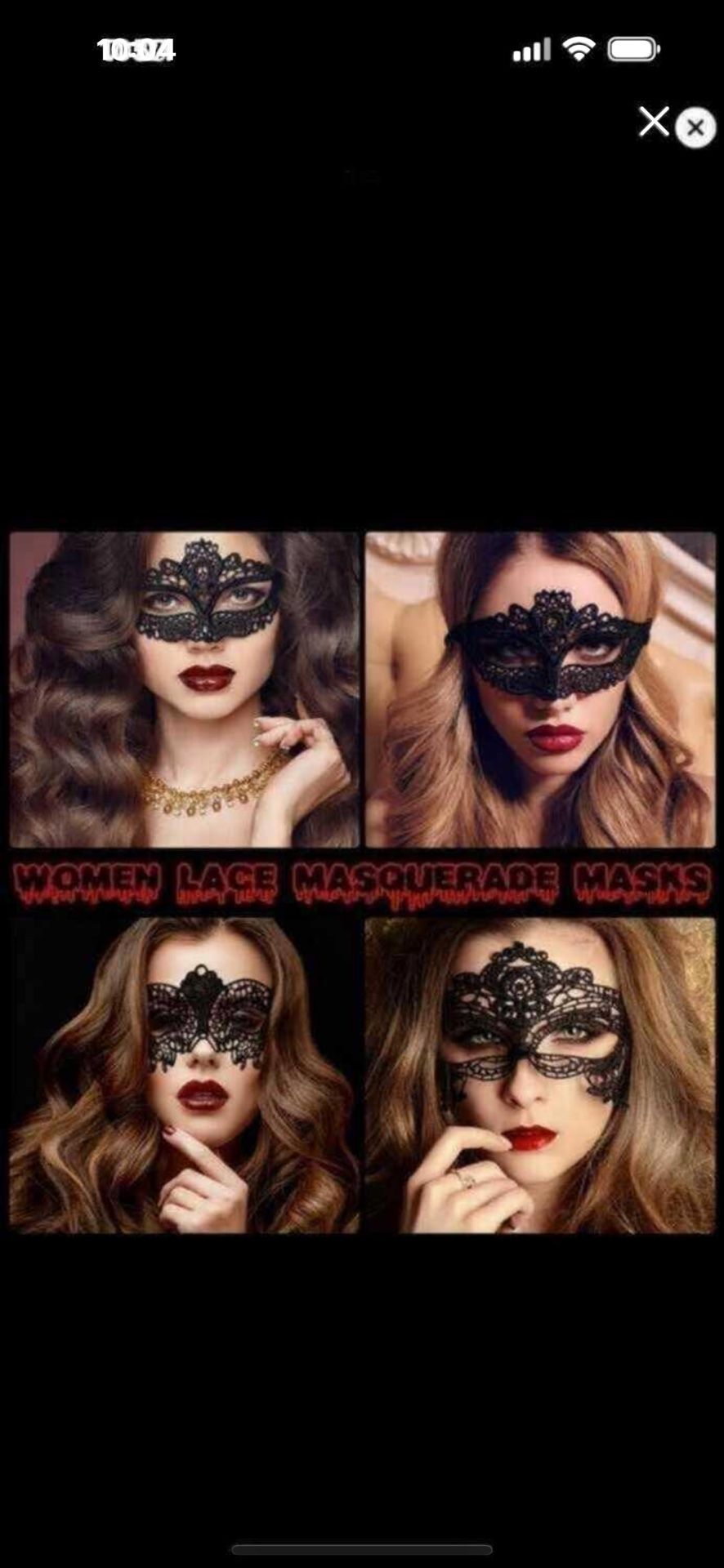 💥 🎃12 NEW Black Lace Masquerade, Venetian Eye Masks