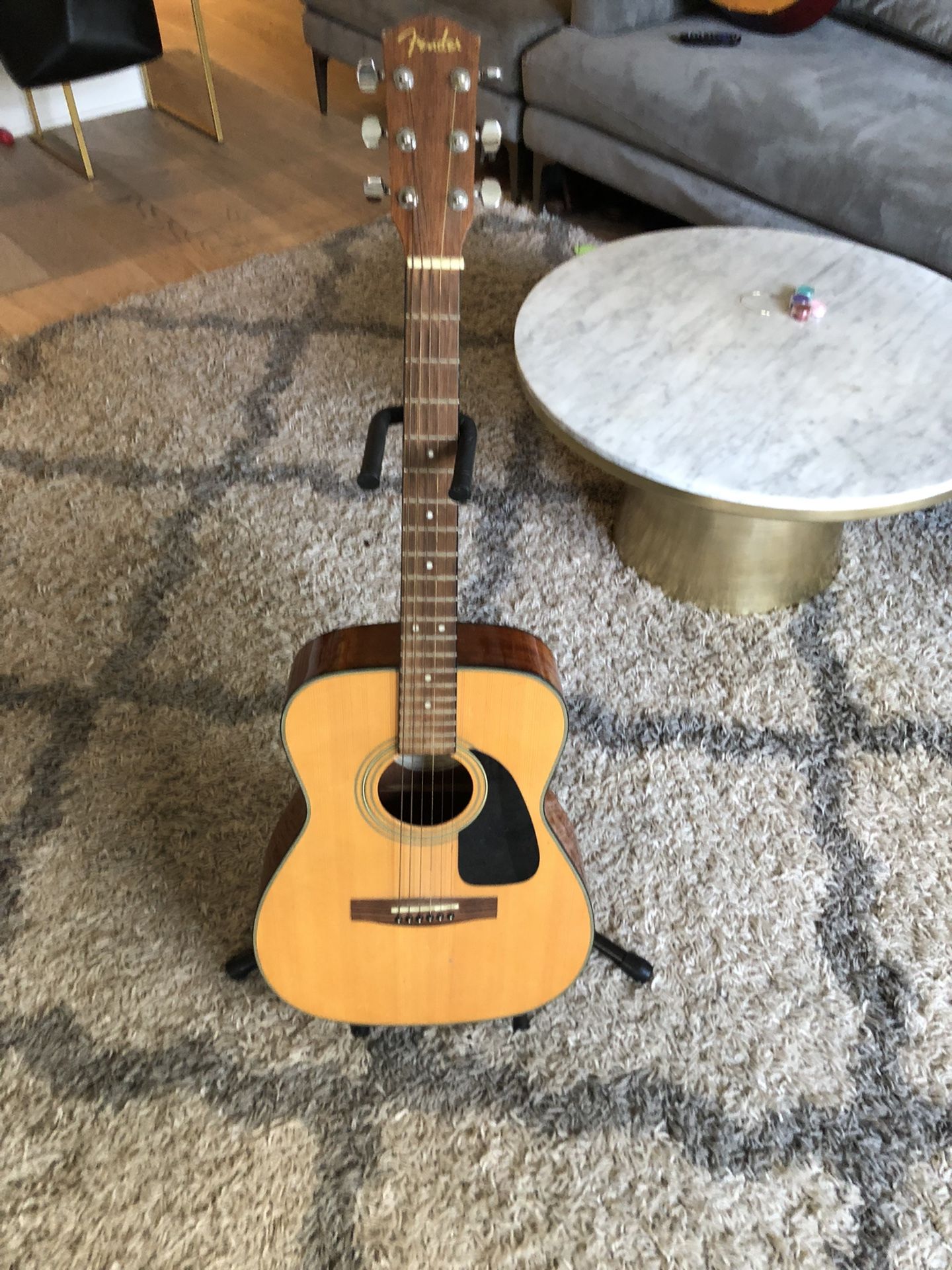 hill size fender guitar acoustic g -12 nat and case