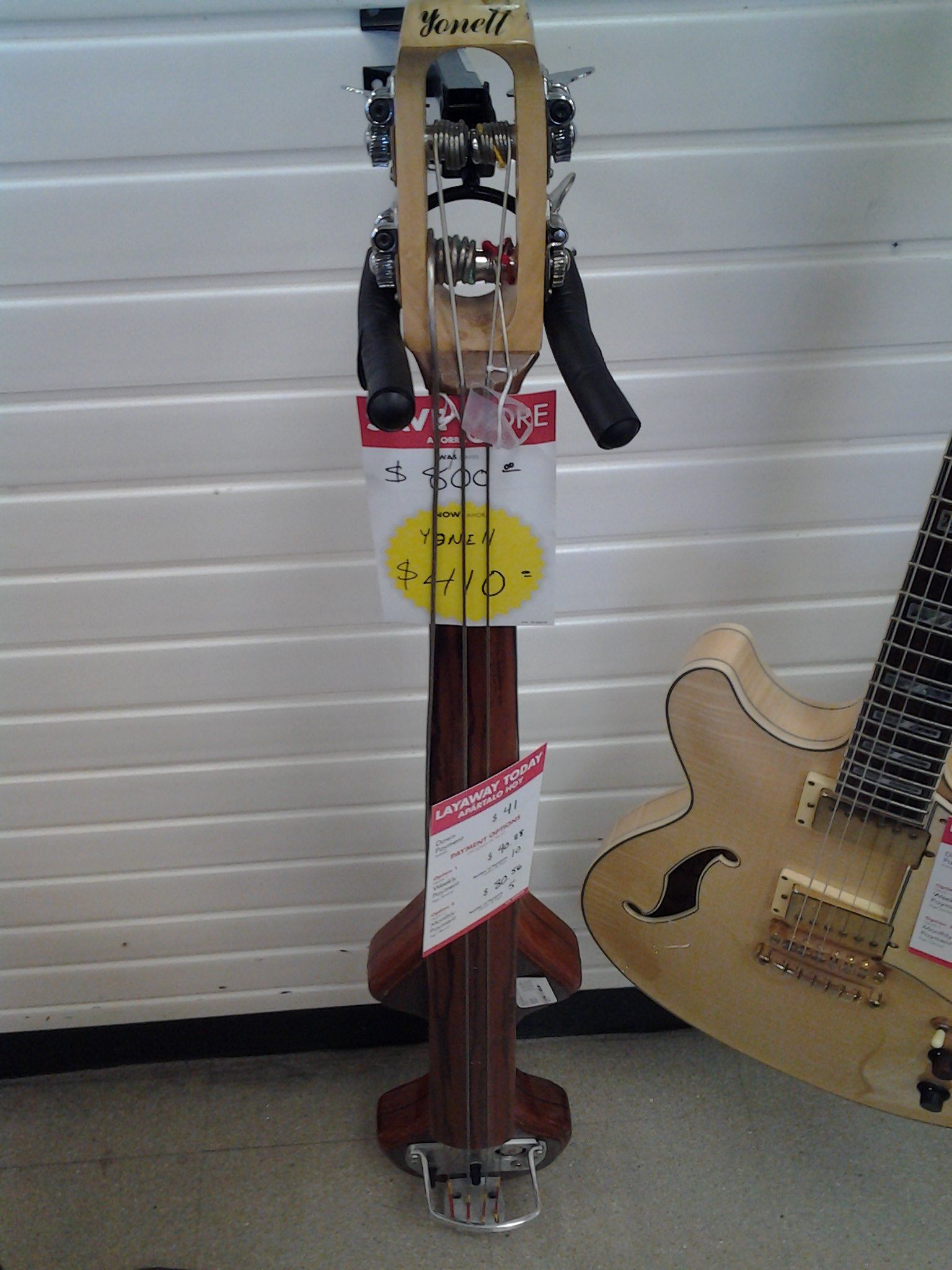 Yonell 3/4 string electric upright double bass