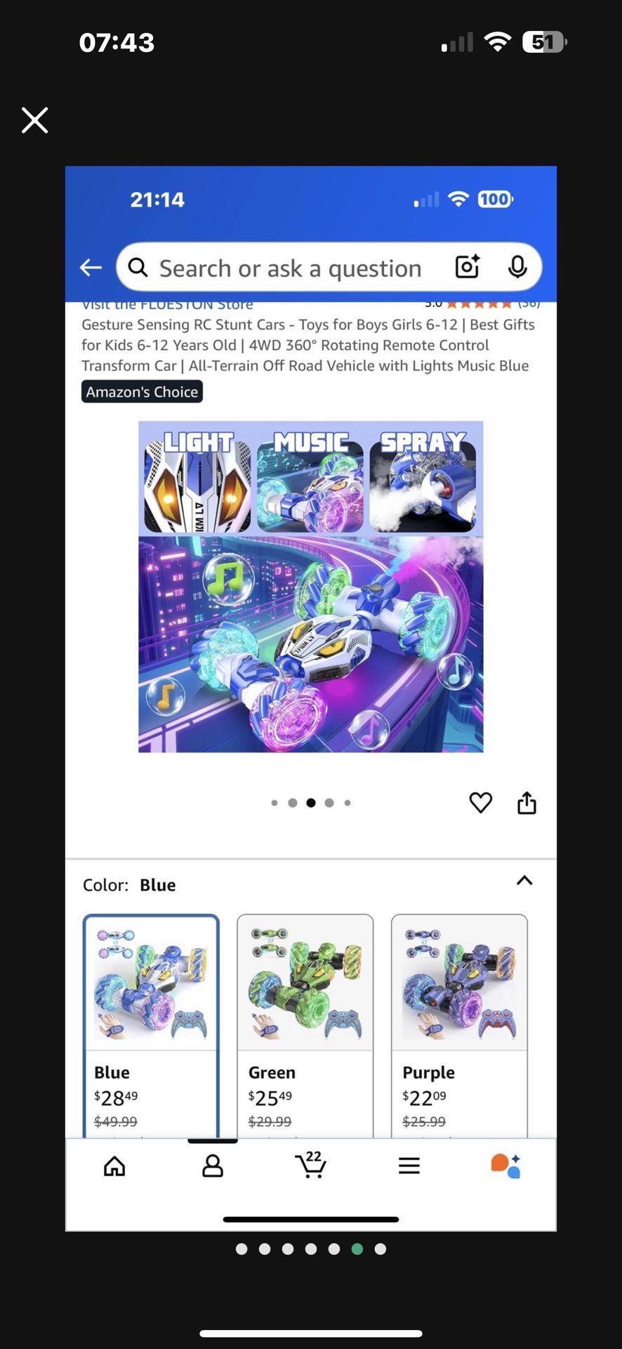 Gesture Sensing RC Stunt Cars - Toys for Boys Girls 6-12 | Best Gifts for Kids 6-12 Years Old | 4WD 360° Rotating Remote Control Transform Car | All-T