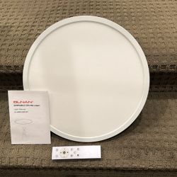 LED Ceiling Light Fixture with Remote - Flush Mount 15.4”