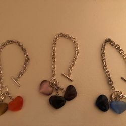 Heart Charm Bracelets (comes with a set of 3)
