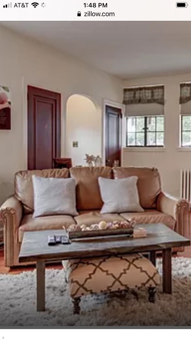 Brown leather Pullout Couch