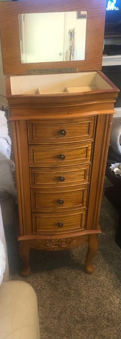 Oak Jewelry Cabinet 