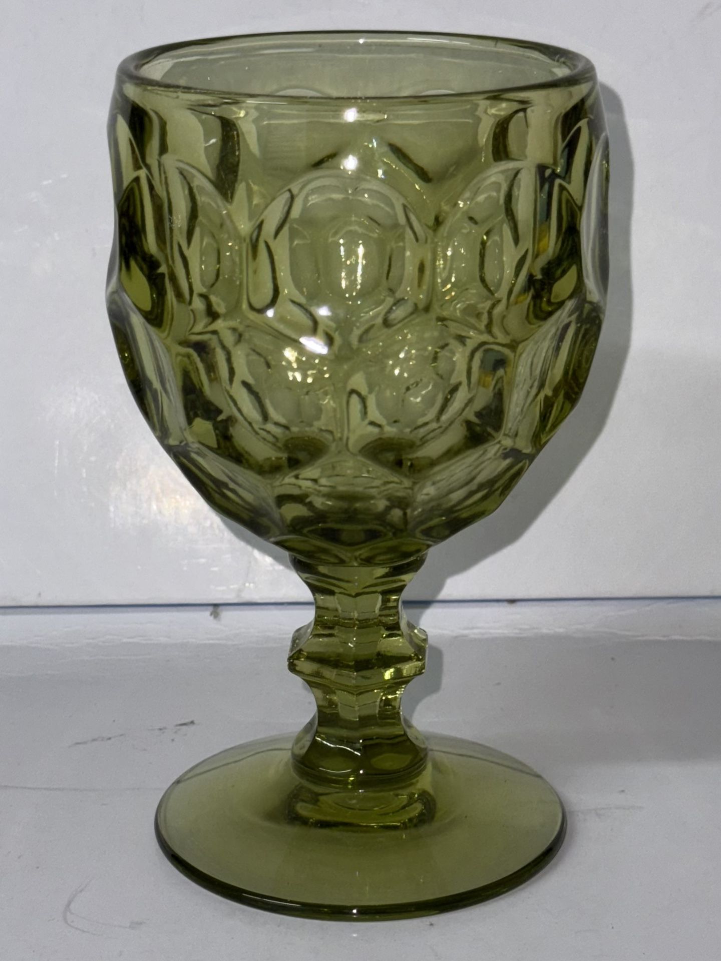 Imperial Glass Thumbprint Design Goblet