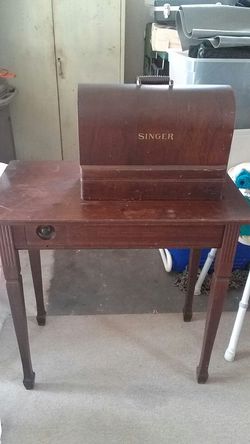 1920"s singer sewing machine and table