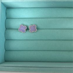 Purple Flower Ear Rings