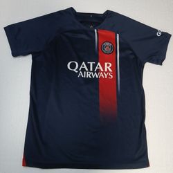 Mbappe 7 soccer shirt foot PSG France football blue red Nike French Sports 