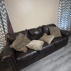 2 Leather Couch Set Ashleys Furniture 