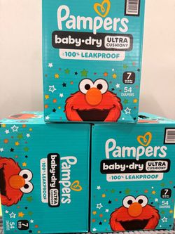 Pampers Baby-Dry Ultra Cushiony Size 7 Diapers – 3 Boxes Available $25 EACH BOX