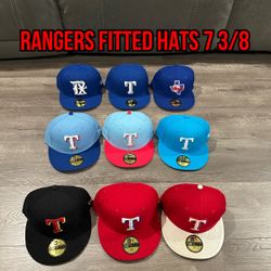 MLB New Era Texas Rangers 59fifty Fitted Hats Size 7 3/8