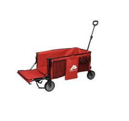 New Ozark Trail Camping Utility Wagon with Tailgate & Extension Handle, Red, Polyester, 21.6" Height