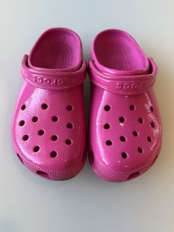 Shiny Pink Crocs Kids Size
