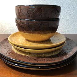 Bowls and Plates - 6 Pieces Dish Set - Vantage Style 