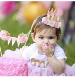 One Year Old Crown For Girls Birthday 