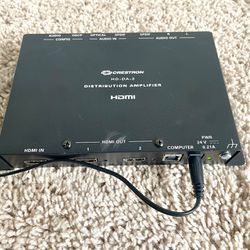 Crestron HD-DA-2 HDMI Distribution Amplifier with AC Adapter And HDMI Cord