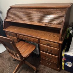 Oak Desk And Chair