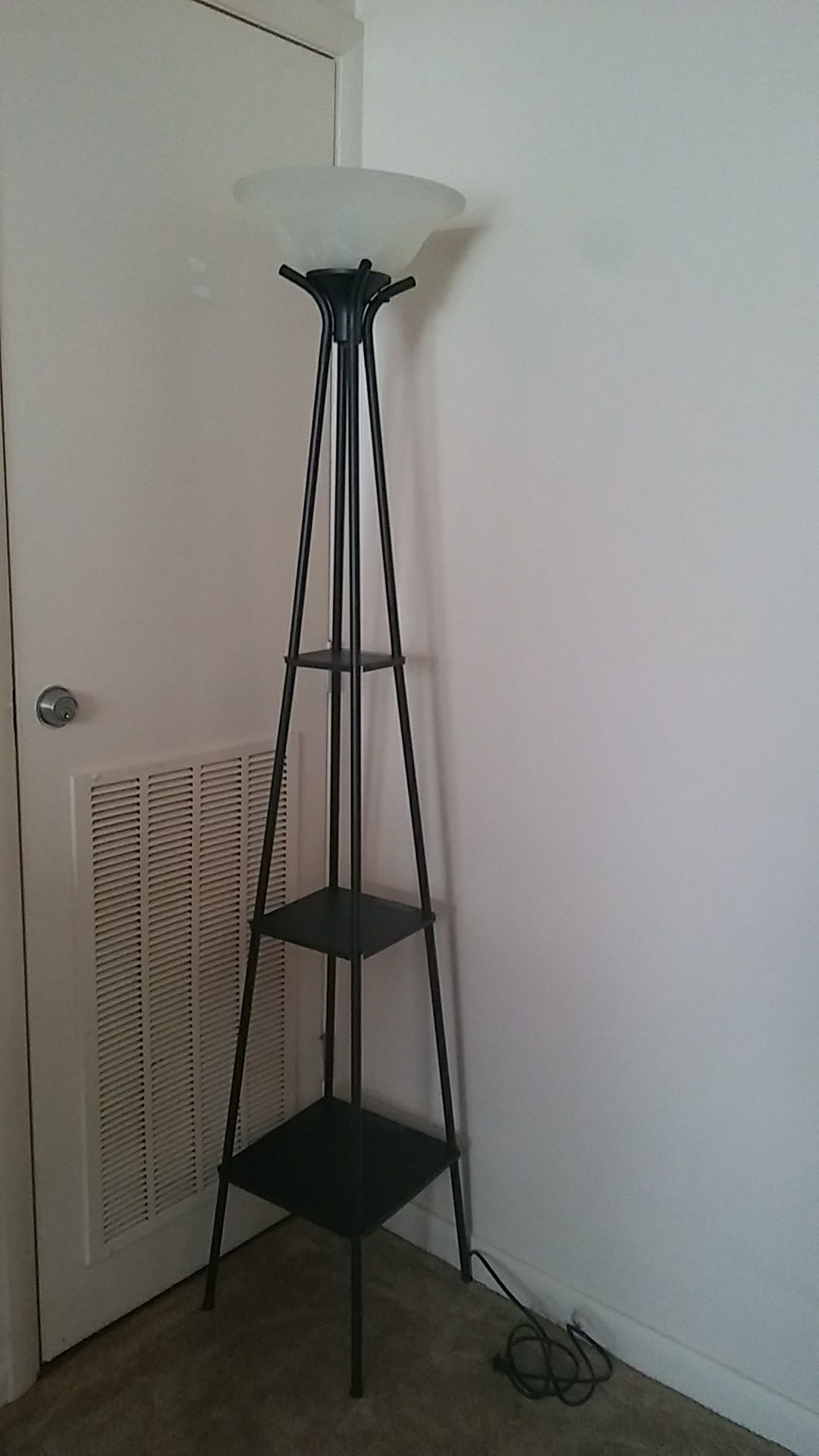 70" tall lamp with shelves