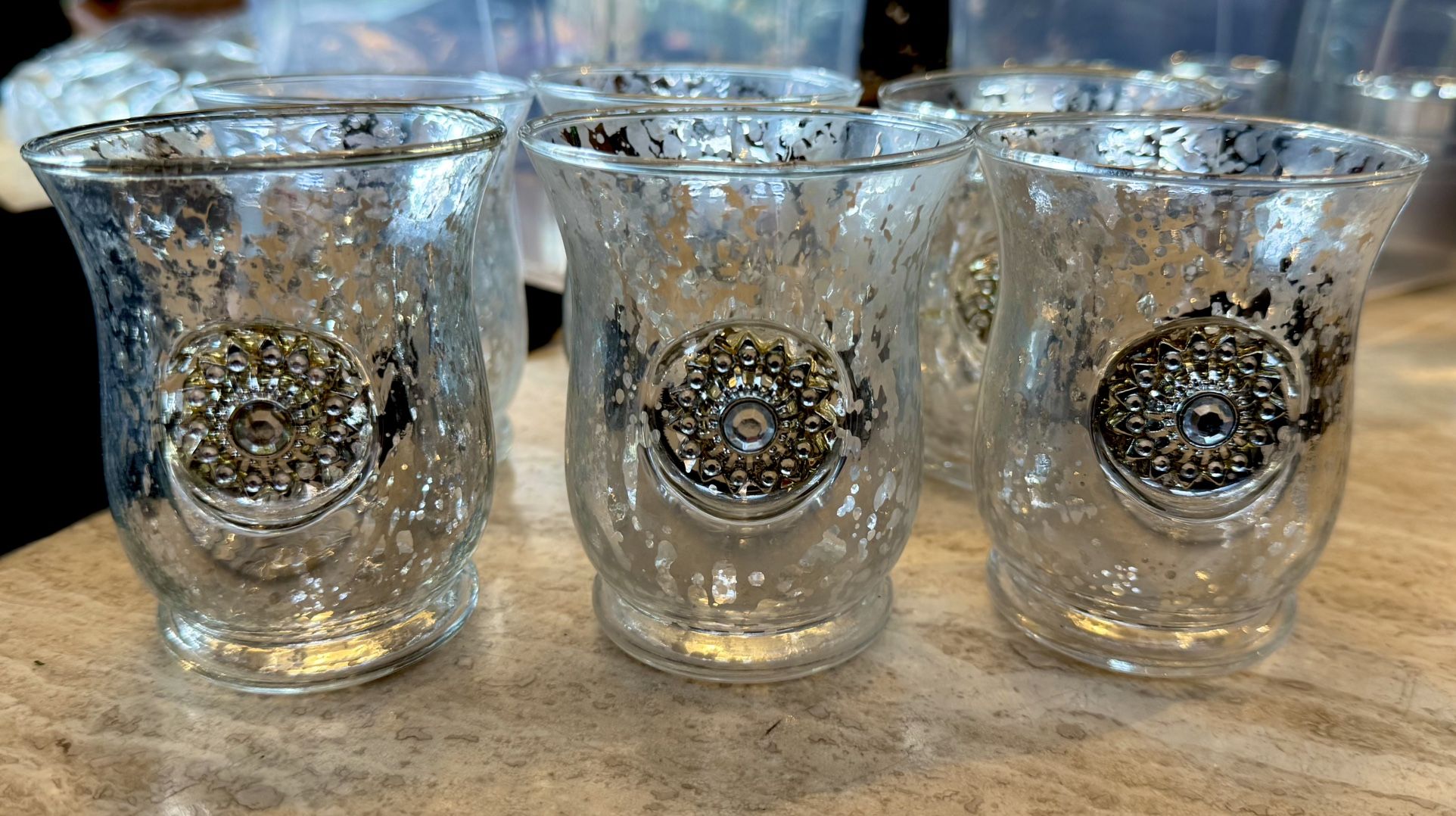 Set Of 6 - Vintage silver Candle Holders