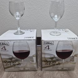 Wine Glasses - 2 Sets of four glasses each 
