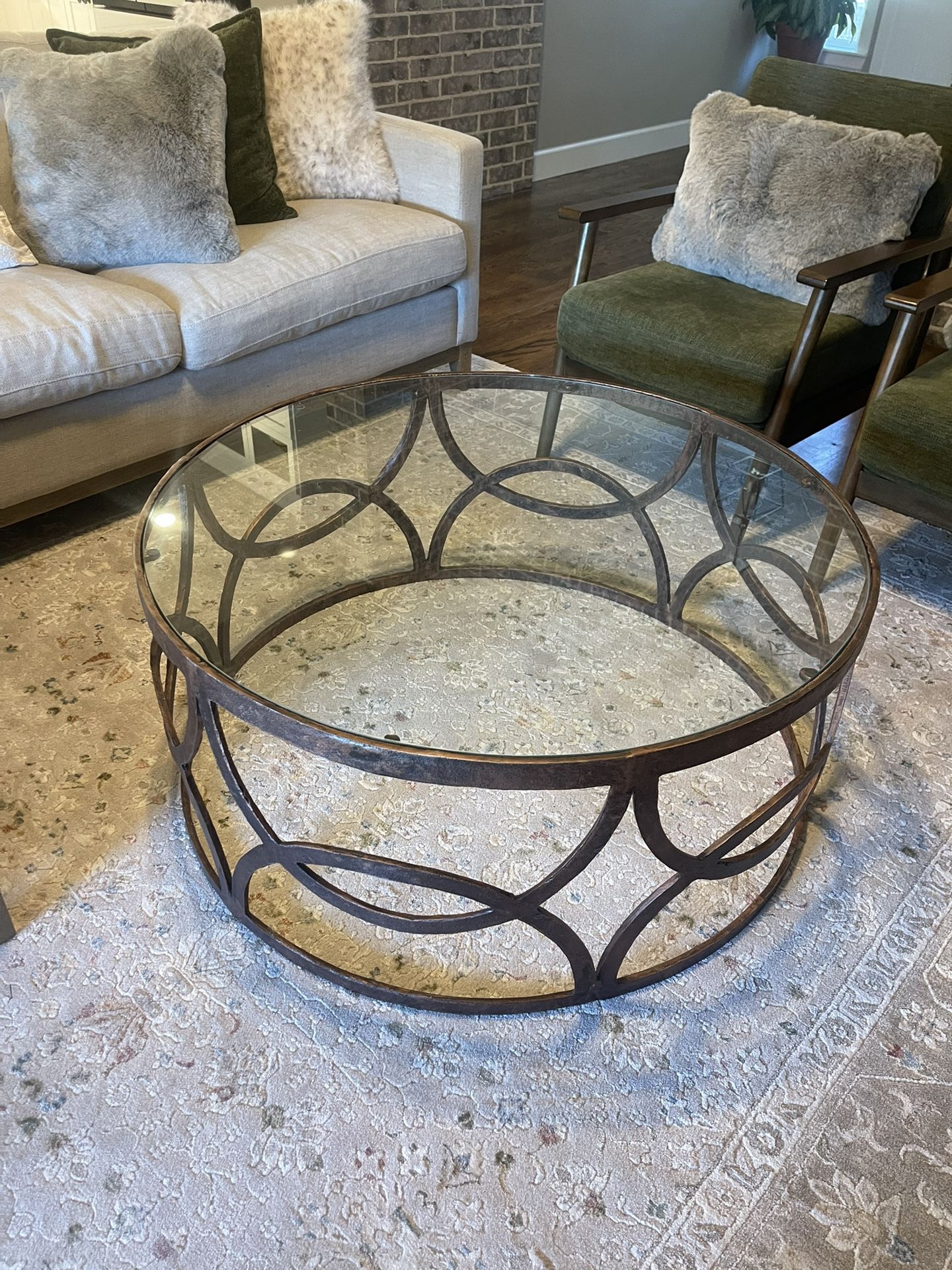 Glass & Brass Coffee Table