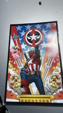 Captain America print signed  by Dave nakayama