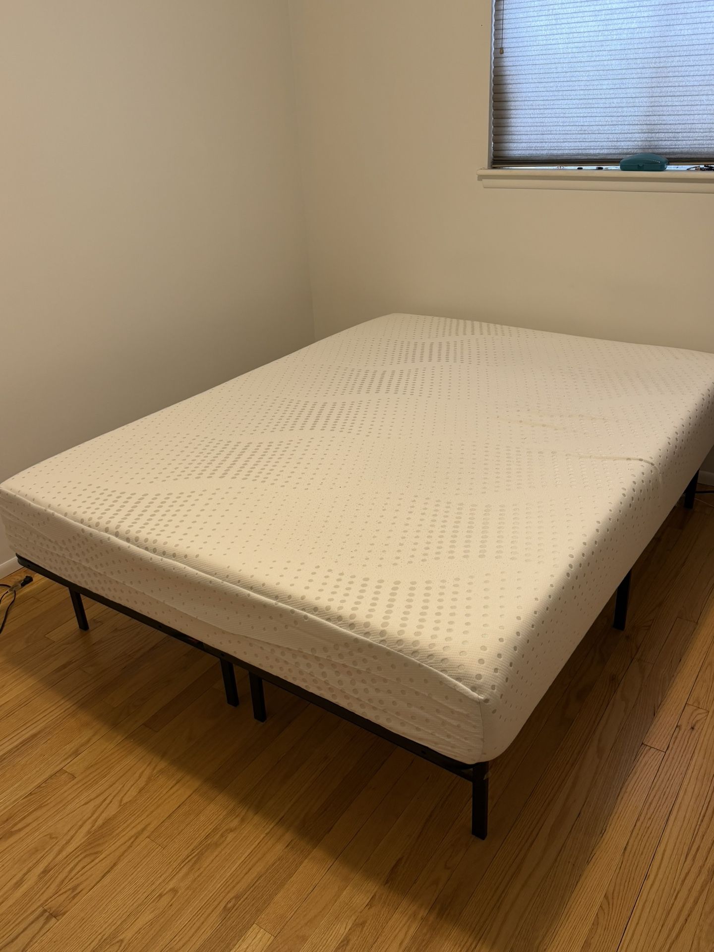 Queen Foam Bed And Metal Frame