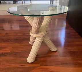 MidCentury Faux Bamboo Side Table
