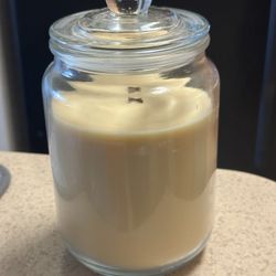 Woodwick Candle With White Teak, Fragrance Natural Bees Wax Color