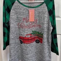 NEW Women’s Long Sleeve Shirt Ugly Christmas Sweater Party size Large just $5 