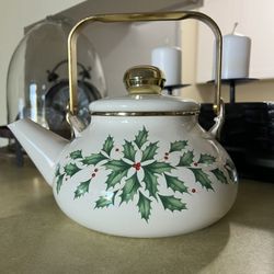 Lenox Holiday Tea Kettle Enamel on Steel 