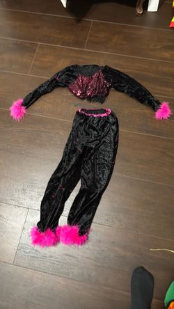 Black Velvet Dance Costume Two-Piece Set