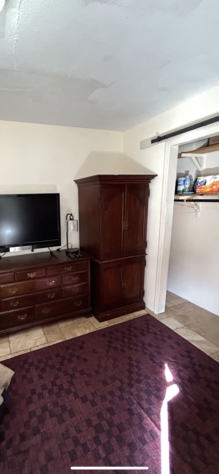 Solid Wood armoire desk with doors
