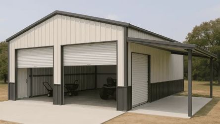 20x30x10 Metal Garage w/ Carport