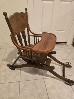 Antique Victorian Convertible Baby High Chair /stroller