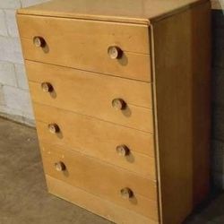 42×32 Blond Mid Century Small Heywood Wakefield Chest Of Drawers