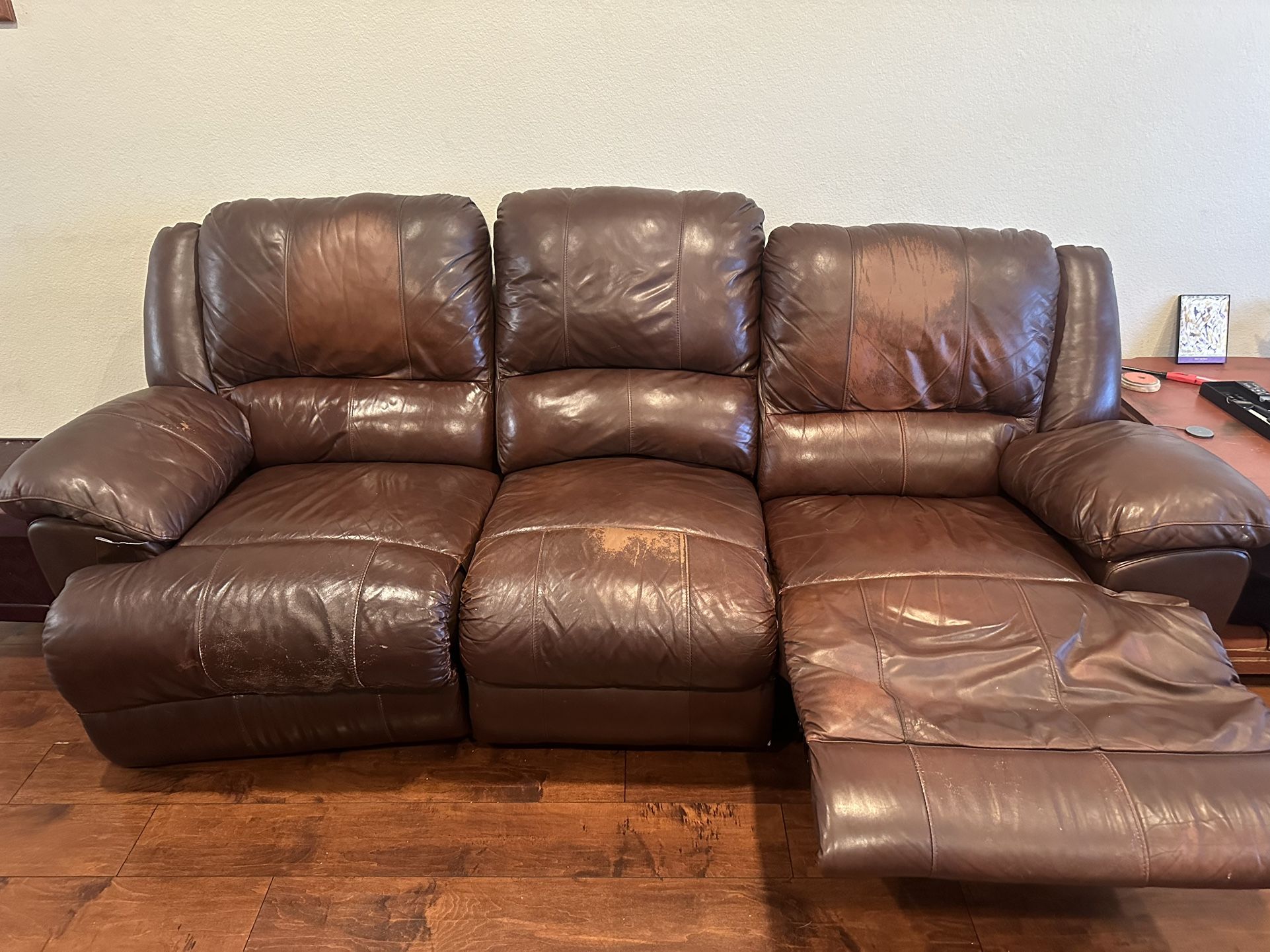 Manual Leather recliner from Costco- Dark Brown