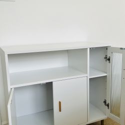Modern White Storage Cabinet – $50