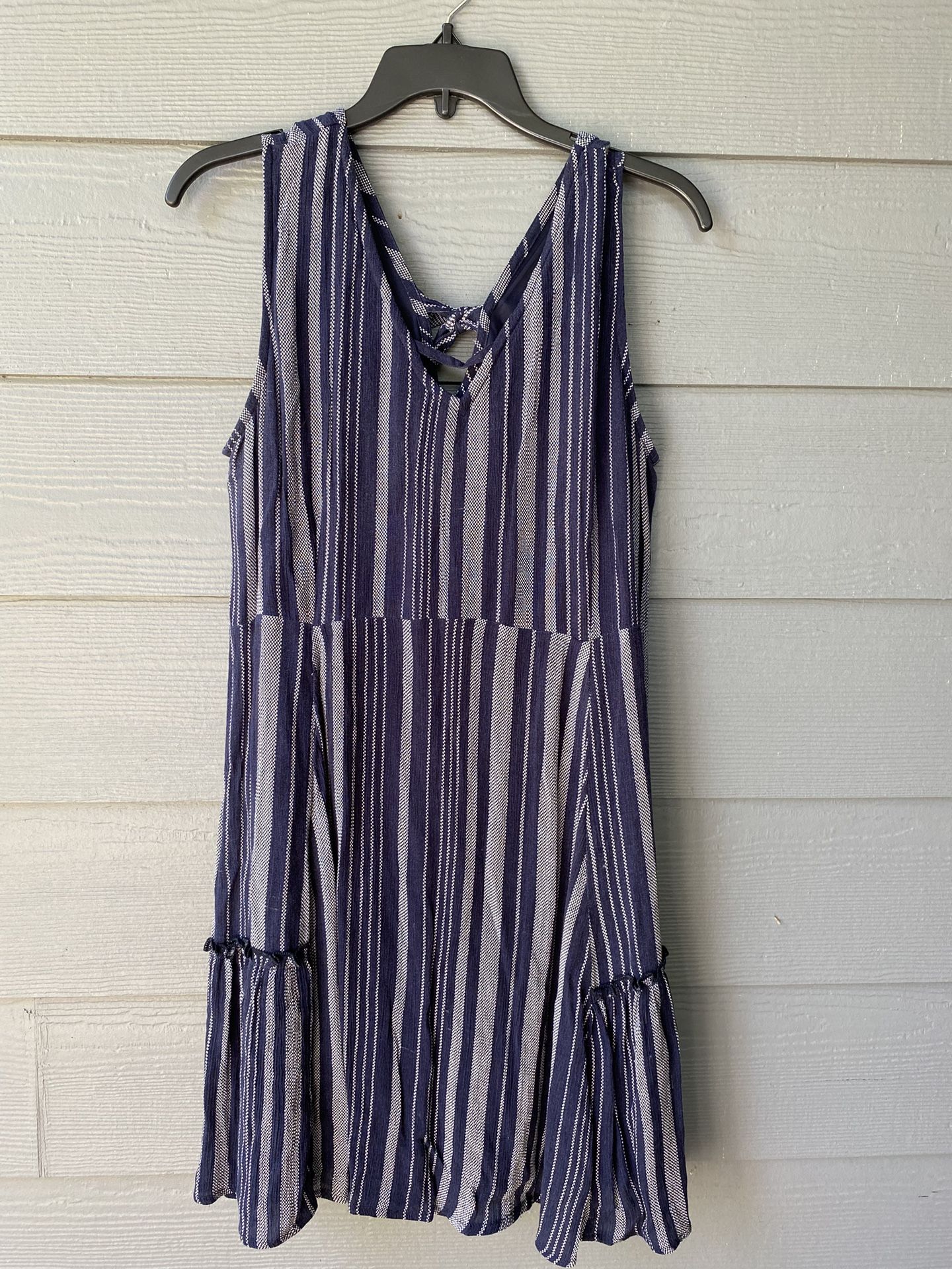 Maurices Women’s Size L Navy Blue Striped Summer Dress