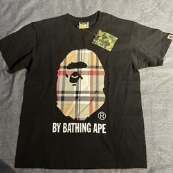 Bape Tee Checkerboard Pattern Size Small Black