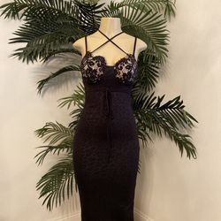 Lace Top Black Dress