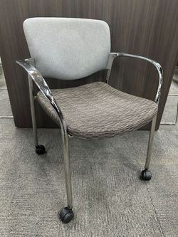 Stylex Welcome Mobile Side Chair (Grey/Chrome)