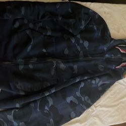 BAPE Color Camo Shark Full Zip Hoodie “Navy”