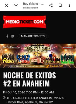 2 Tickets noche de éxitos