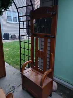 Antique hall coat tree