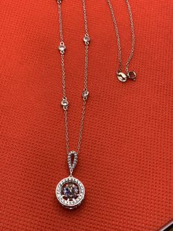 DANCING DIAMOND STERLING SILVER PENDANT WITH CHAIN