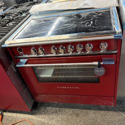 Fisher & Paykel 36 Inch Red Induction Range Stove Electric 